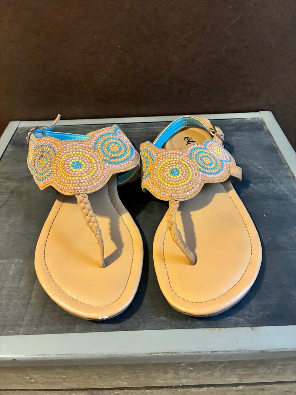 Boho etc! by Rue 21 Braided T-Strap Flat Sandals – Size 6/7